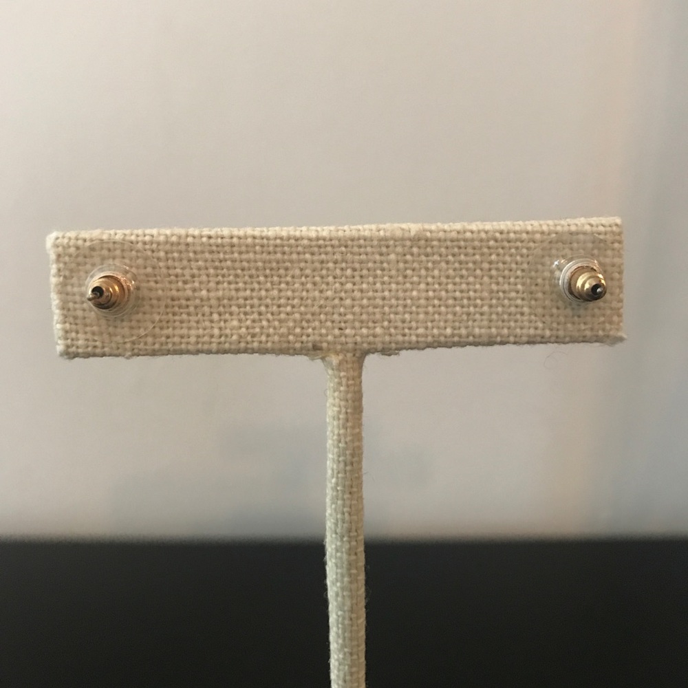 Druzy Pink Triangle Stud Earrings - Picture 7 of 8